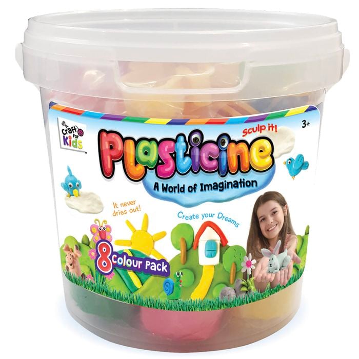 Plasticine 8 Colour Fun Bucket Modeling Clay With Cutters Rodney s Plasticine 8 Colour Fun Bucket Modeling Clay With Cutters Rodney s