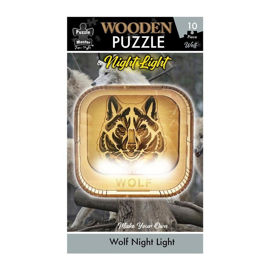 Wooden Puzzle Wolf Night Light