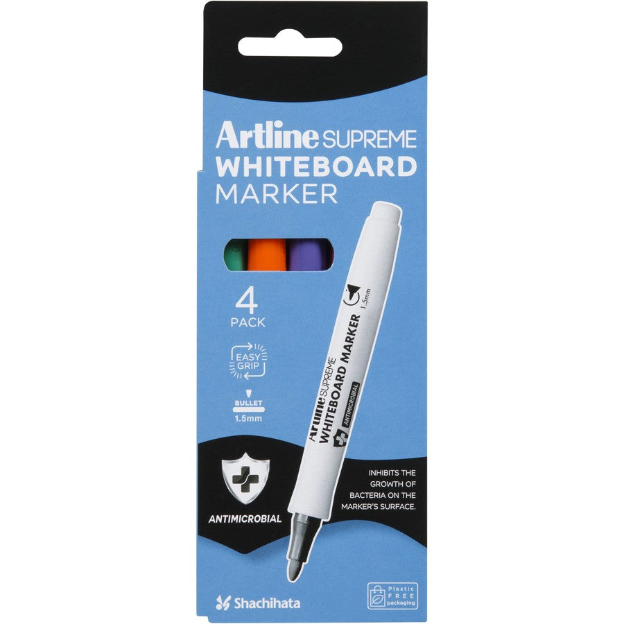 Marker Whiteboard Artline 4pack assorted colours