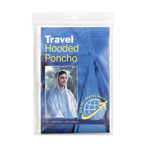 Hooded Poncho Child Blue