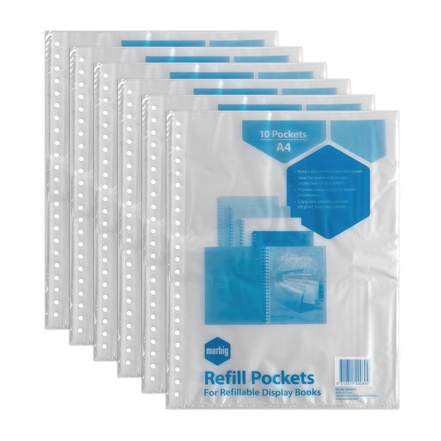 Sheet refill pockets Marbig A4  Pack 10