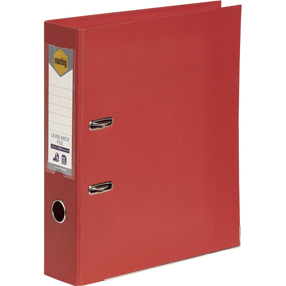 LEVER ARCH MARBIG A4 PE BRIGHT RED