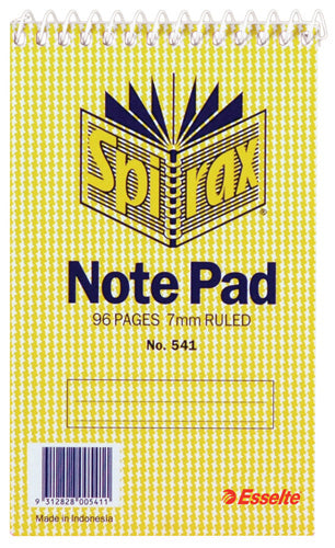 Sporax Note Book No. 541 96 pages ruled 