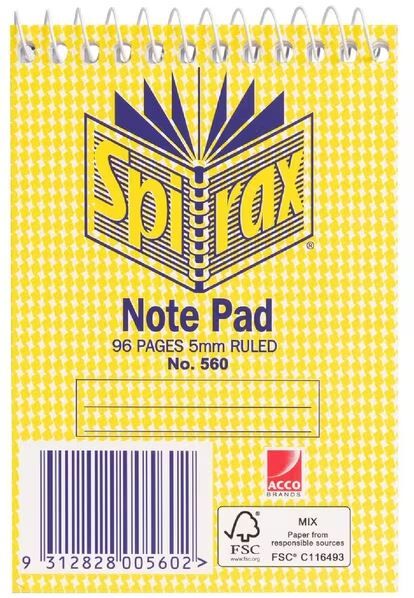 Spirax Note Pad No. 560 96 pages