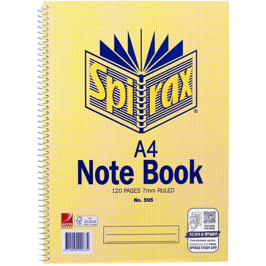 Note Book Spirax A4 120 pages 595 