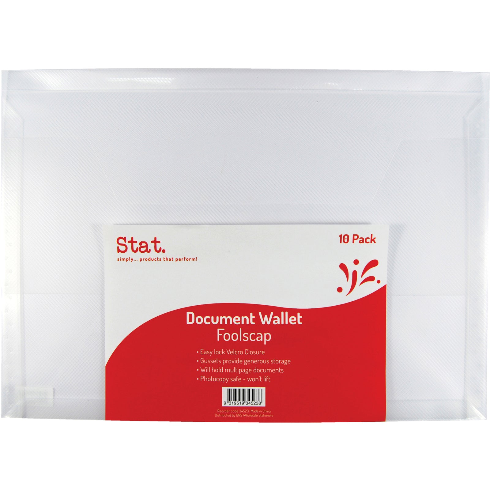 Document Wallet 10 pack clear