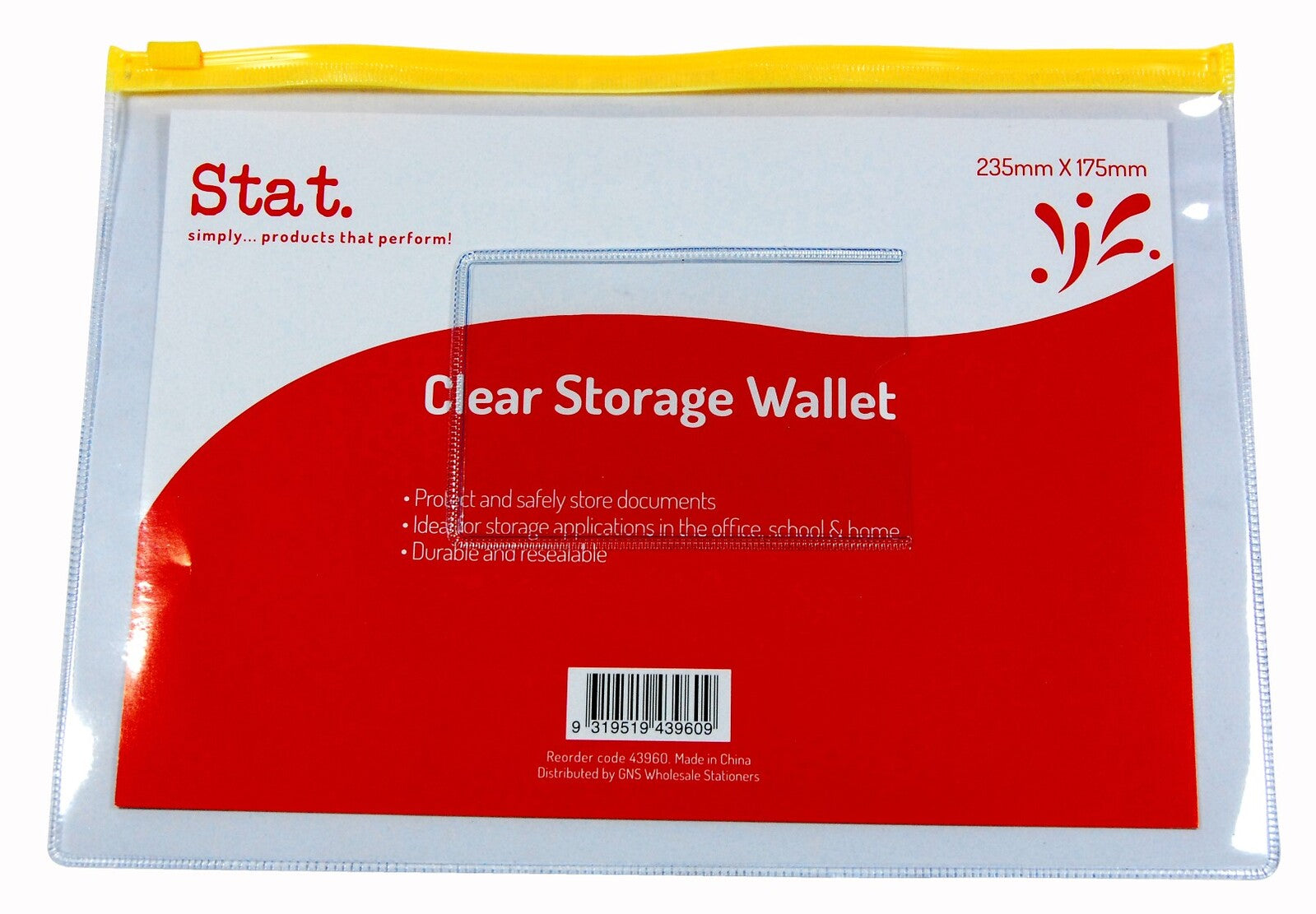 Stat. Clear Storage Wallet 235X 75 MM