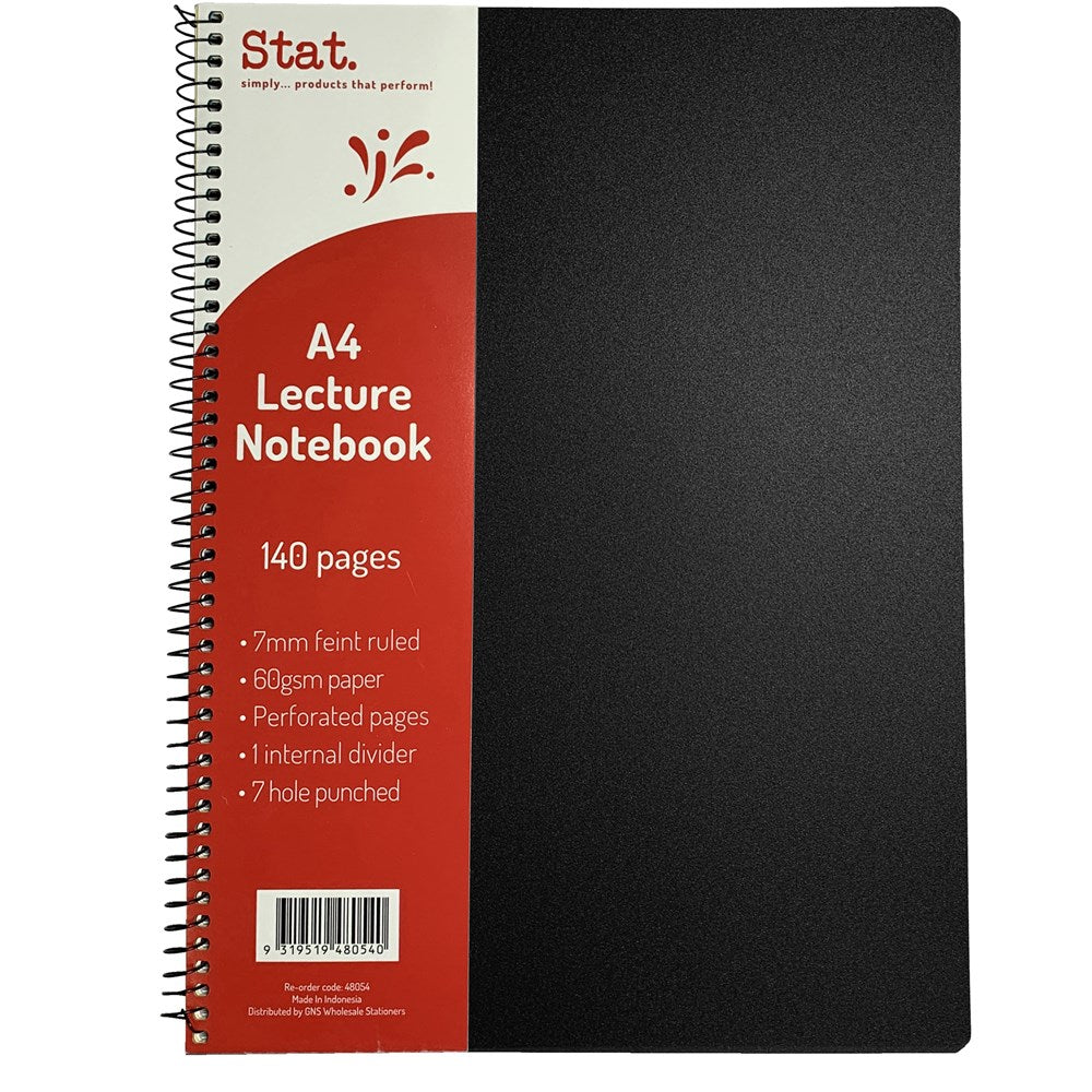 Stat. A4 Lecture Notebook 140 pg ruled 