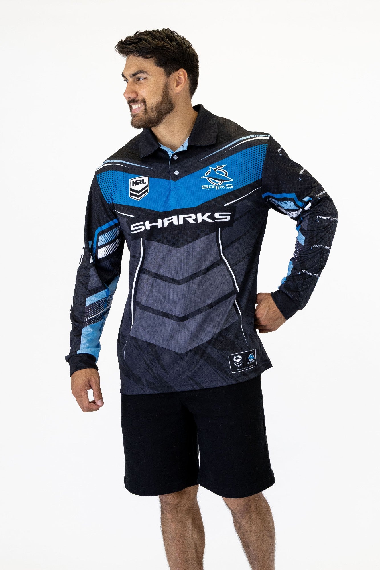 NRL Sharks 'Cyber' Fishing Shirt 2XL